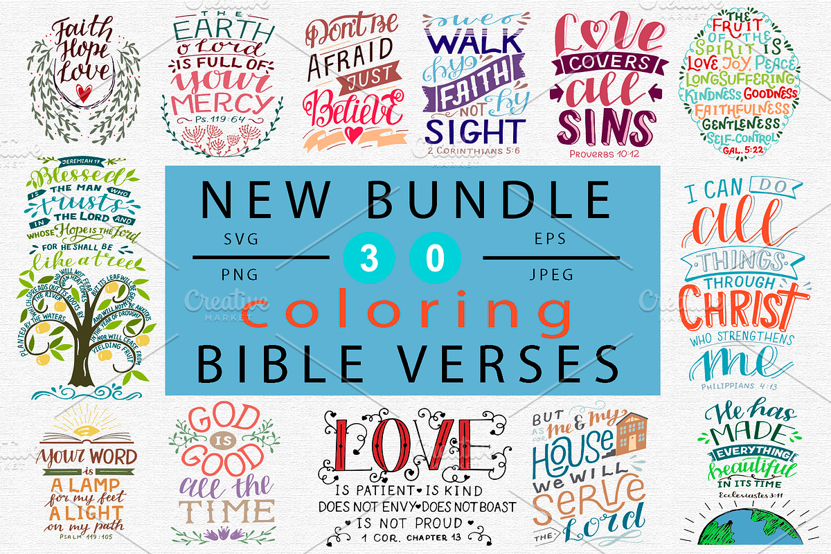 NEW BUNDLE 30 BIBLE VERSES, an Illustration by Ola-la-la (Photo 1 of 8)