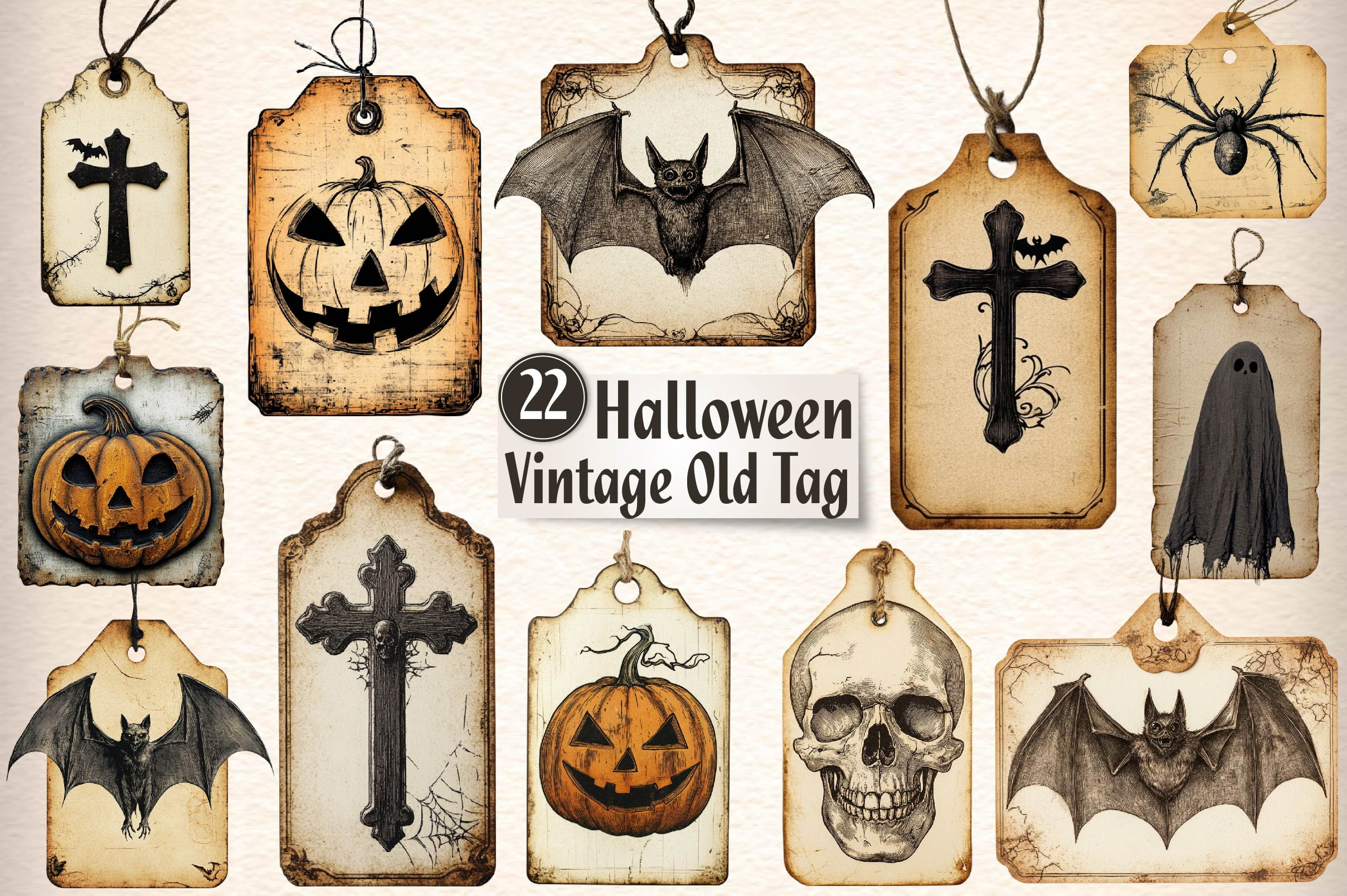 Gothic Vintage Old Tag Clipart PNG, an Illustration by CreationArt