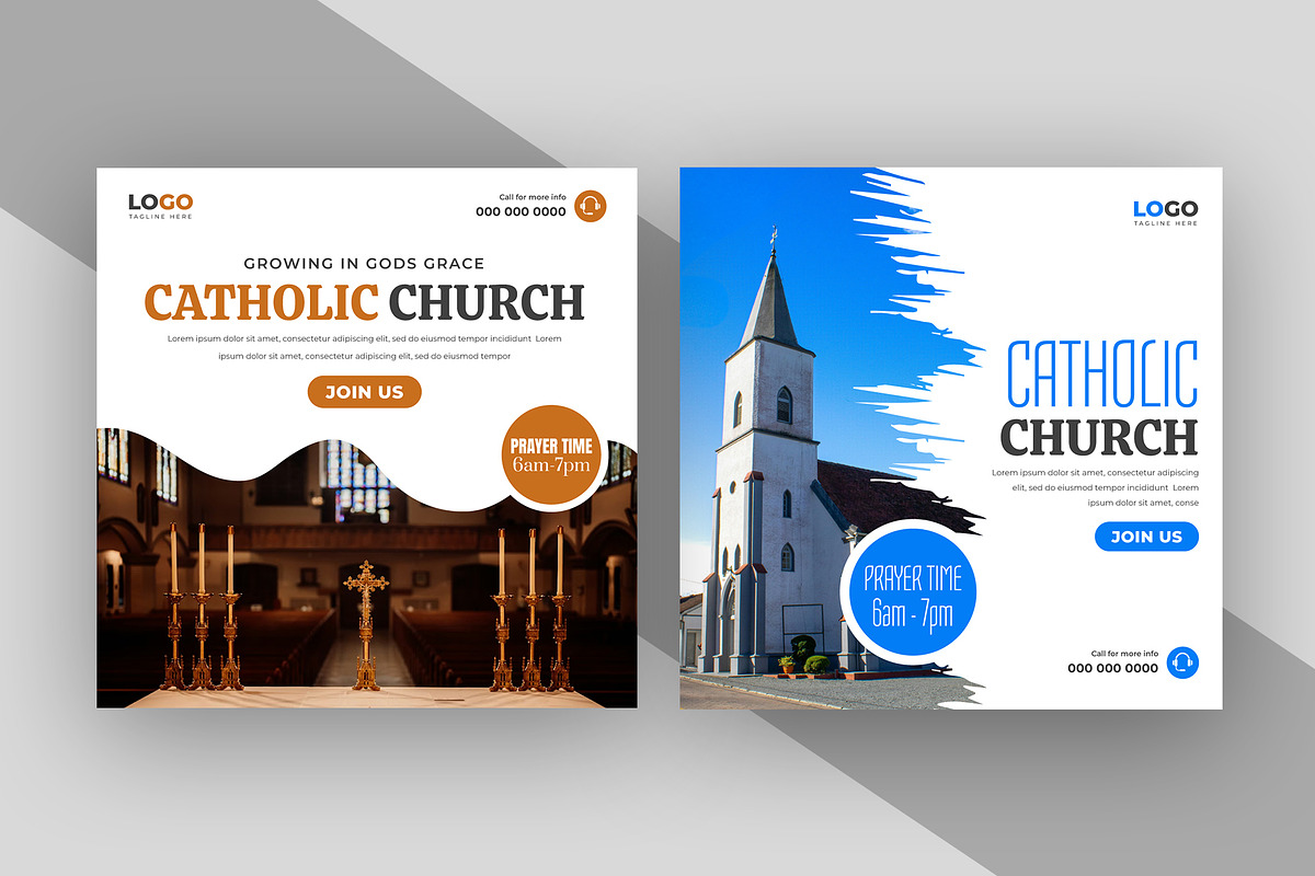 Catholic Church Social Media Post, a Social Media Template by nandinigraphics (Photo 1 of 2)