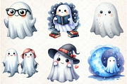 Watercolor Cute Ghost Clipart, an Illustration by Libby Wishes (Thumbnail 5 of 6)