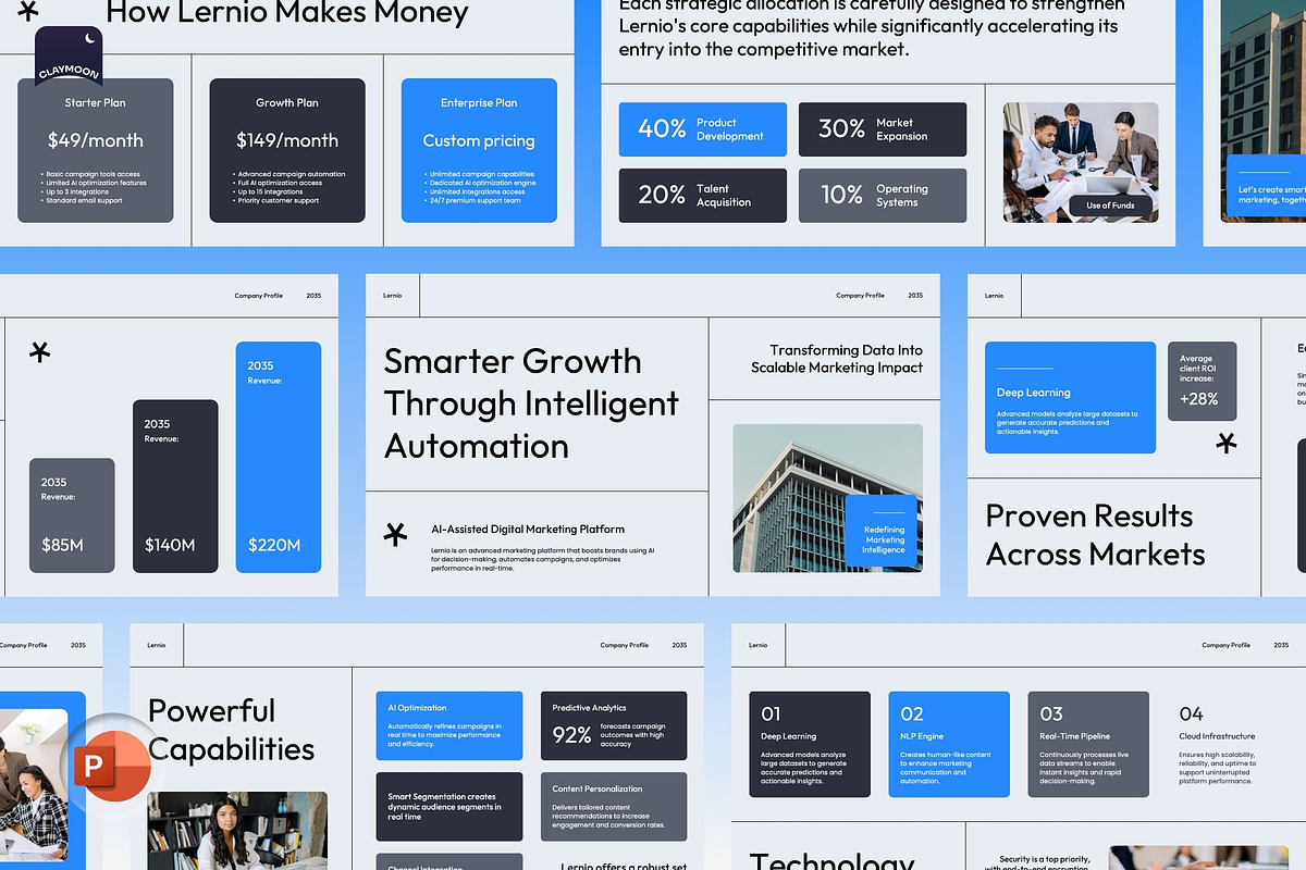 AI SaaS Company Profile, a Presentation Template by Claymoon Lab (Photo 2 of 7)
