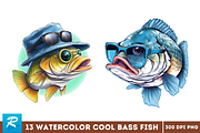 Cool Bass Fish Sublimation Clipart B, an Object Graphic by Regulrcrative (Thumbnail 2 of 7)