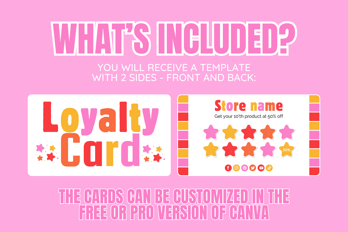 Colorful Loyalty Card Template, a Business Card Template by SunshineStudioBoutique (Photo 2 of 11)