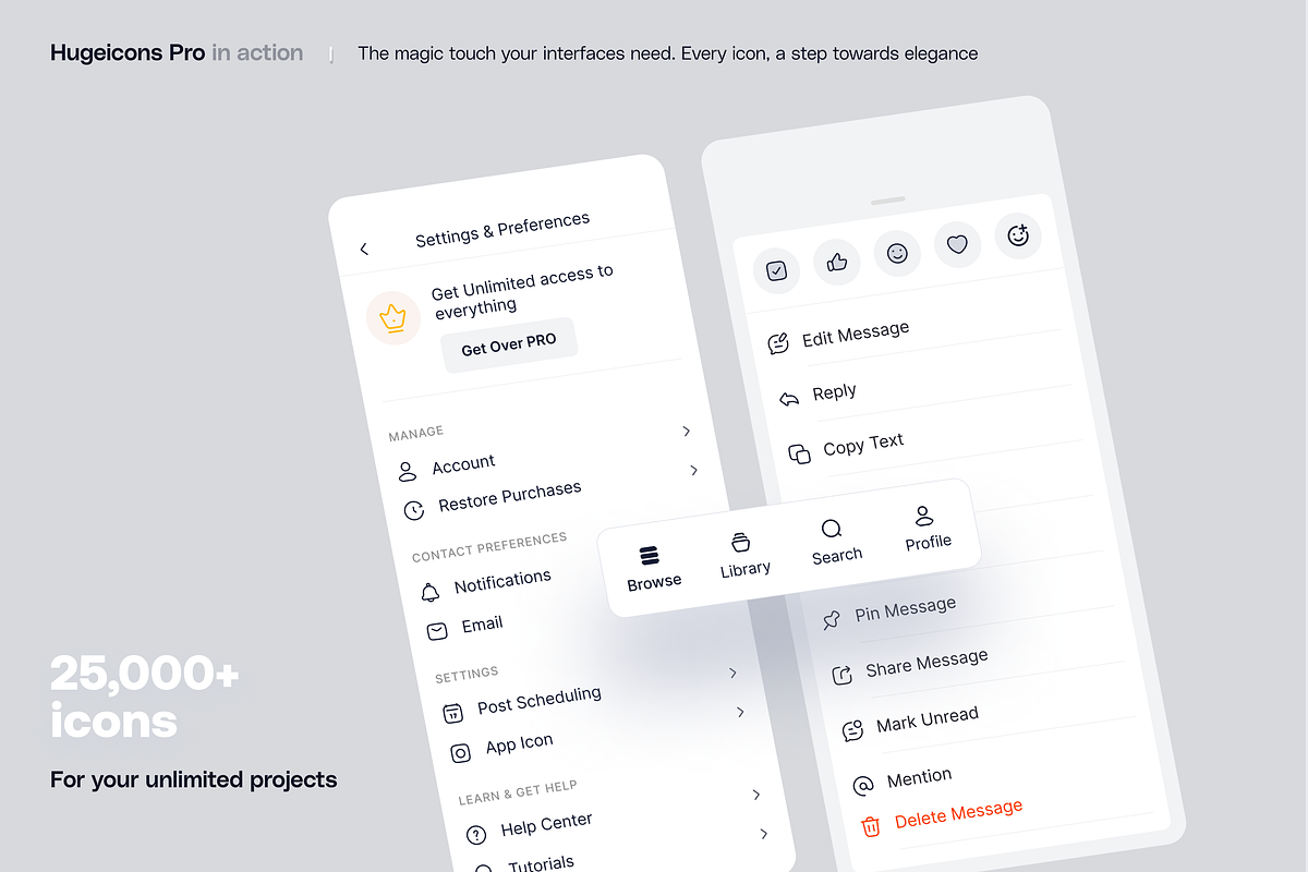 Hugeicons Pro | 25,000+ High Quality Icons