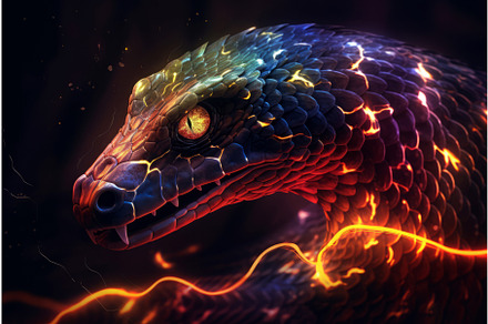 Snake lightning tempting mystical, a Texture Illustration by Ylivdesign