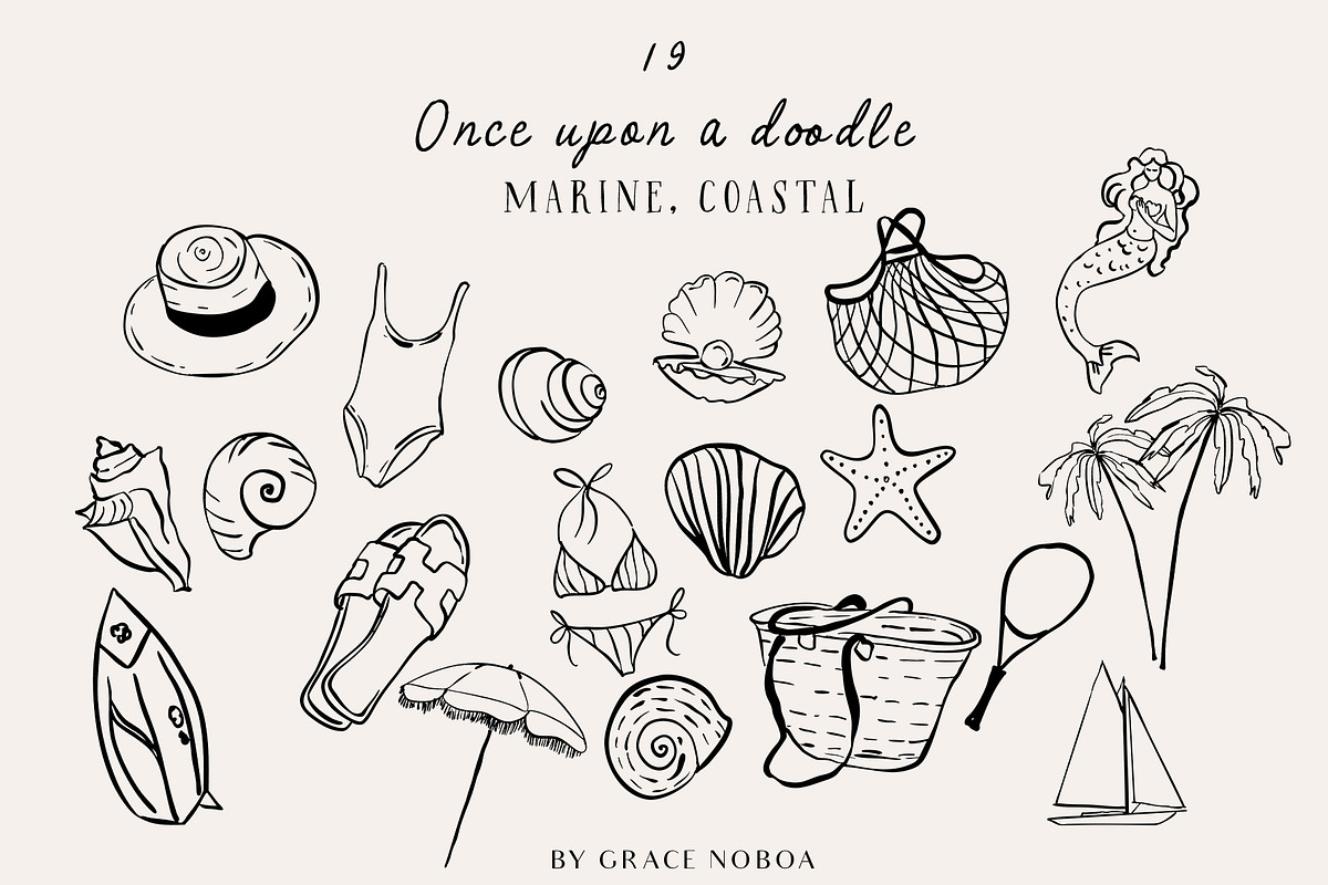 Whimsical doodle Line art svg vector, a Decorative Illustration by Grace Noboa Illustrations (Photo 5 of 19)