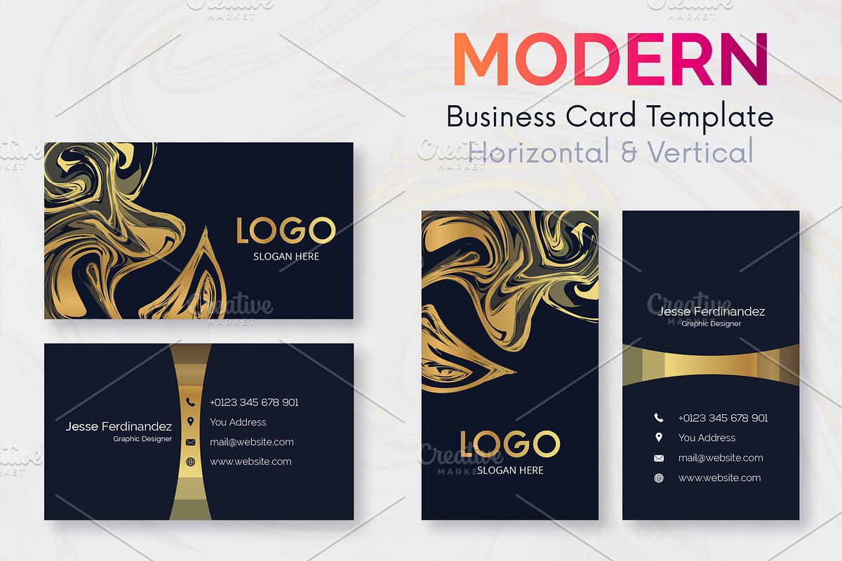 Modern Business Card Template V:111, a Business Card Template by M6 Gallery