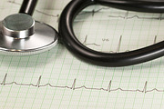 Stethoscope on electrocardiogram featuring medical, record, and patient, a Health & Medical Photo by Alexander62 (Thumbnail 1 of 2)