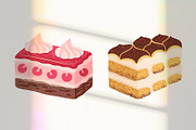 Cakes ice cream desserts cake slices, a Food Illustration by Neliakott ♥ (Thumbnail 6 of 11)