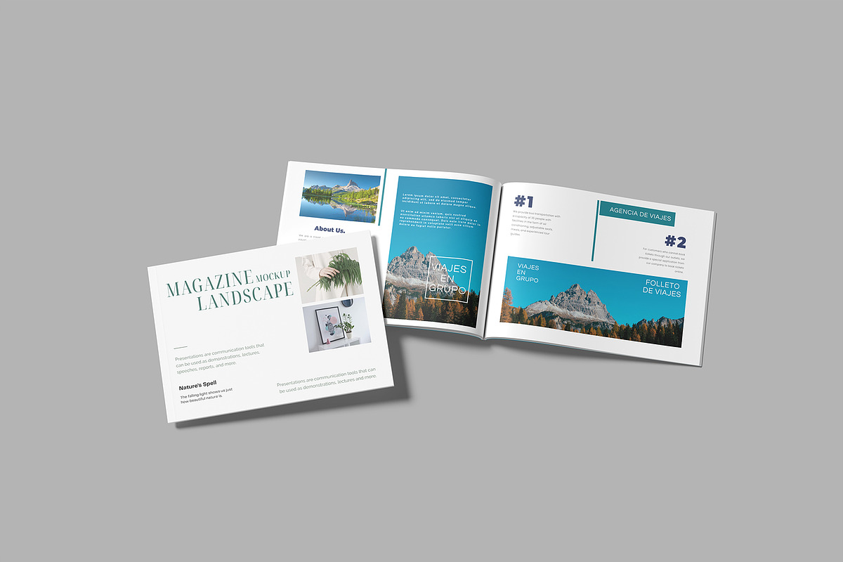 A4 Landscape Magazine Mockup, a Books & Magazine Mockup by lamorastudio (Photo 3 of 11)