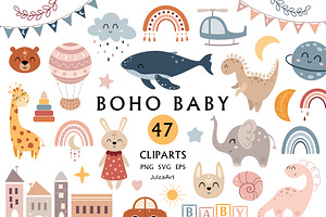 Boho Baby Clipart