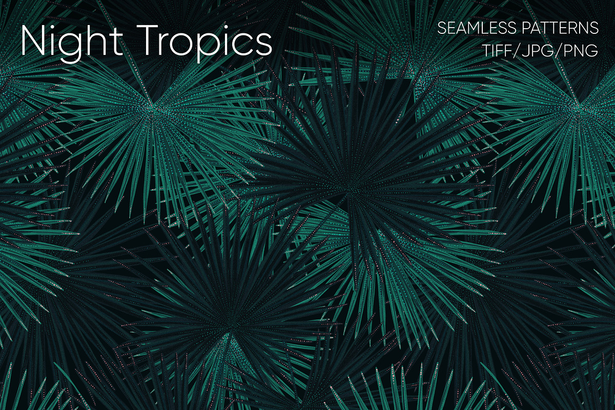 Night Tropics seamless patterns, a Pattern Graphic by ANAKOTO (Photo 9 of 20)