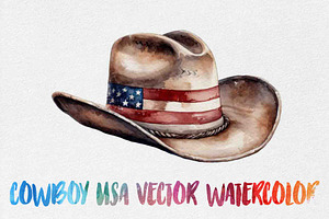 Cowboy USA Vector Watercolor