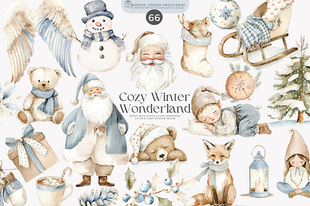 watercolor holiday decor clipart, a Decorative Illustration by Patishop Art