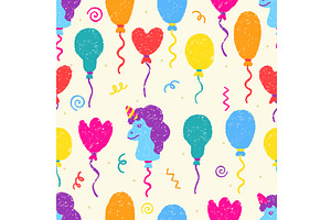Balloon seamless pattern. Crayon, an Illustration by Valerie Bodnar