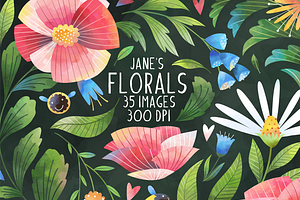 Watercolor Florals Clipart, an Illustration by DigitalArtsi
