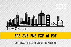 New Orleans - City Skyline Cut SVG