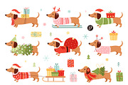 Christmas Dachshund Dog, an Animal Illustration by JulzaArt (Thumbnail 2 of 6)
