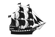 Sailboat, Cargo & Pirate Ship Bundle, an Illustration by hafijul (Thumbnail 5 of 9)