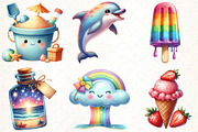 Cute Summer Beach Clipart, an Illustration by Pixels.Craft (Thumbnail 3 of 7)