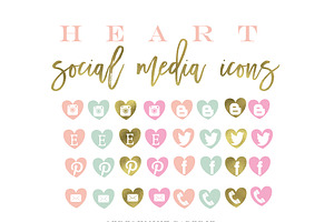 heart social media icons & buttons