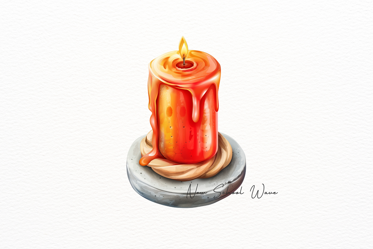 Hyperrealistic Watercolor Candle, an Object Illustration by New-School-Wave (Photo 3 of 5)