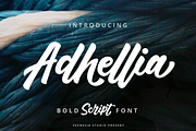 Adhellia - Bold Script Font, a Script Font by zeenesia (Thumbnail 1 of 11)