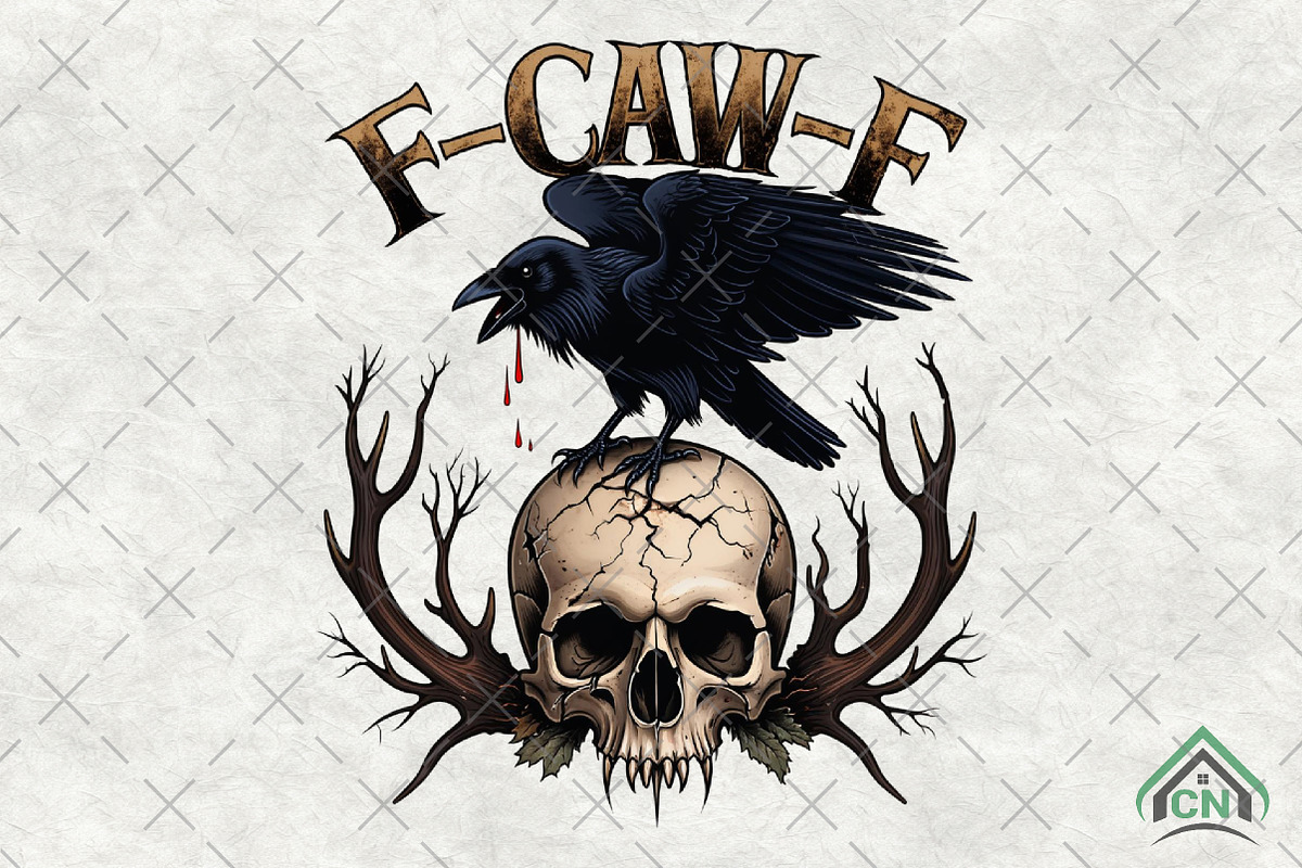 F Caw F PNG Halloween Gothic Crow, an Illustration by Craft Nest (Photo 1 of 5)