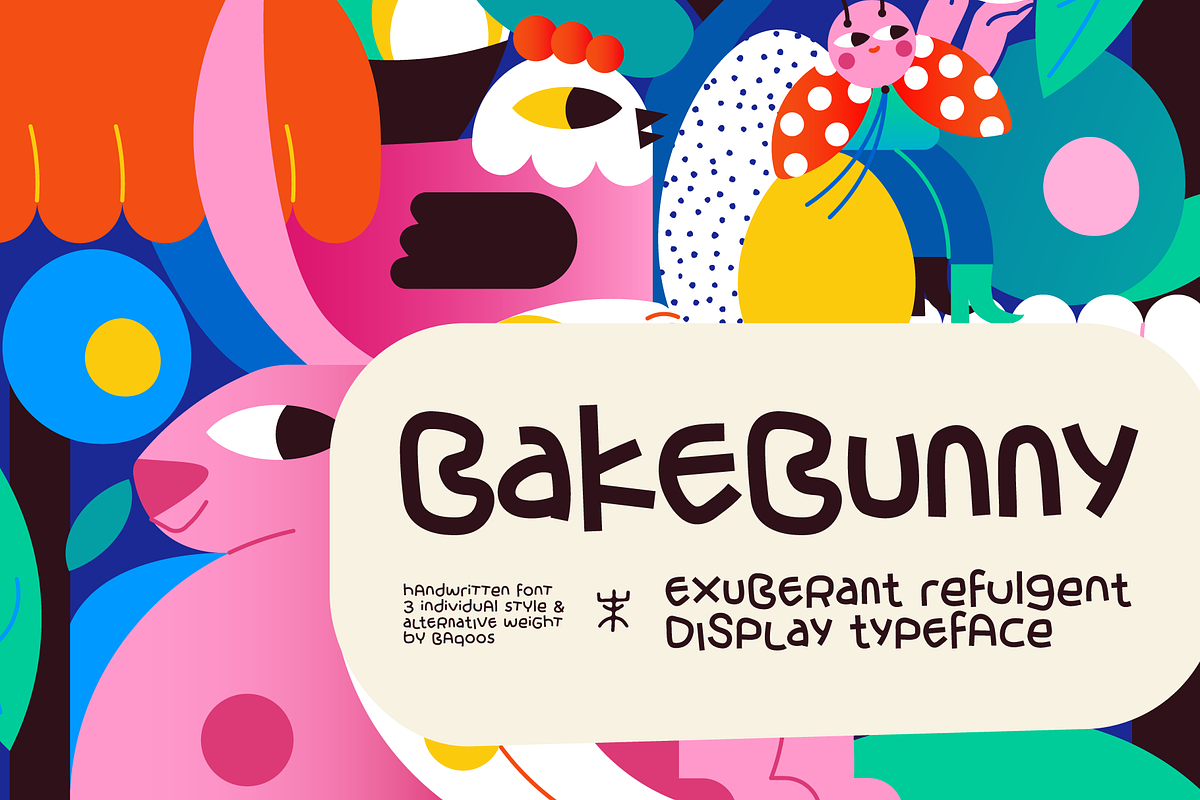 Bake Bunny Font, a Handwritten Font by baqoos (Photo 1 of 8)