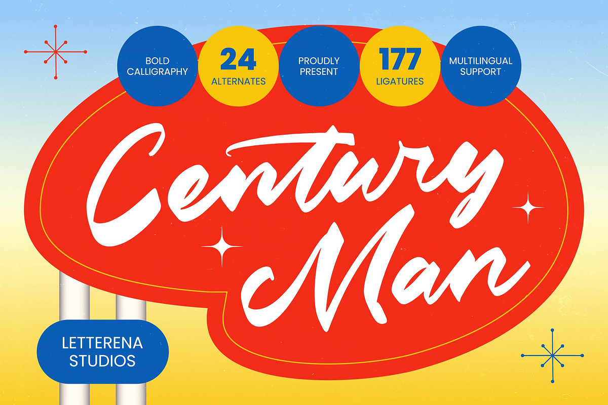 Century Man Bold Calligraphy Font, a Script Font by Letterena Studios Script (Photo 1 of 10)