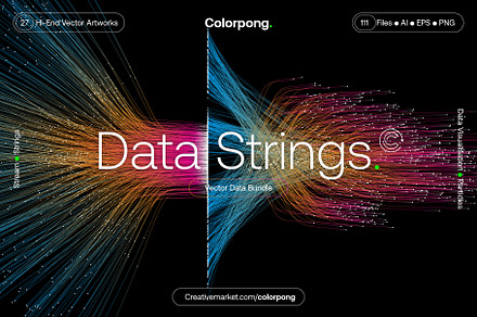 Data Strings – Vector Bundle, a Technology Illustration by Colorpong