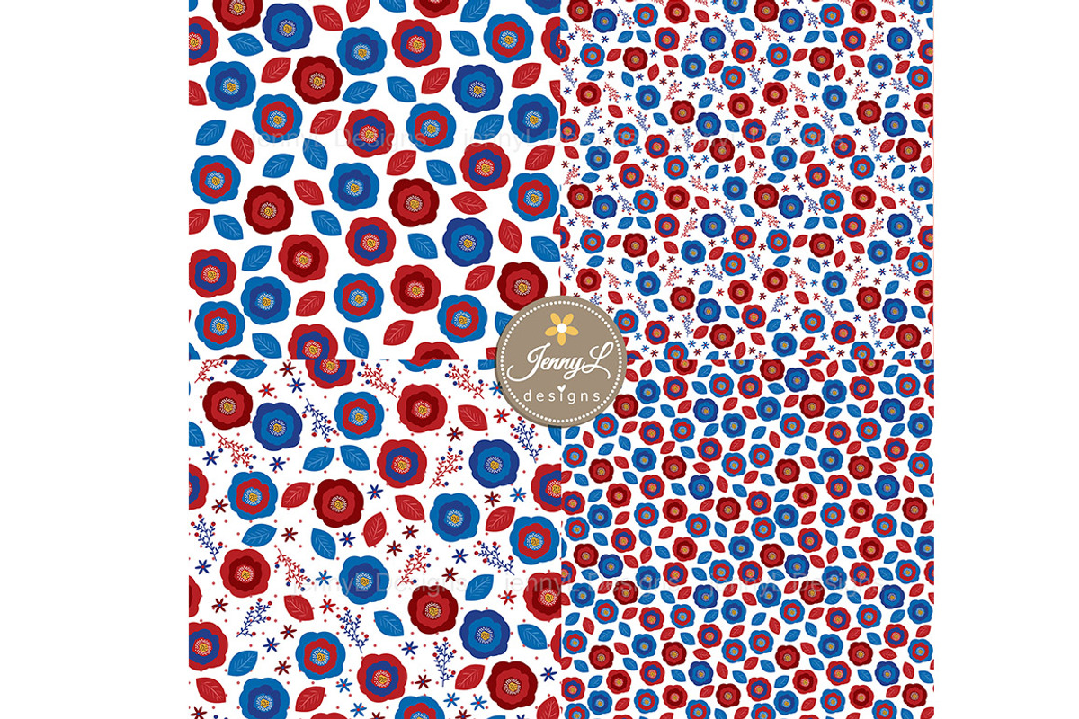 4th of July SEAMLESS Digital Papers, a Pattern Graphic by JennyL Designs (Photo 2 of 4)