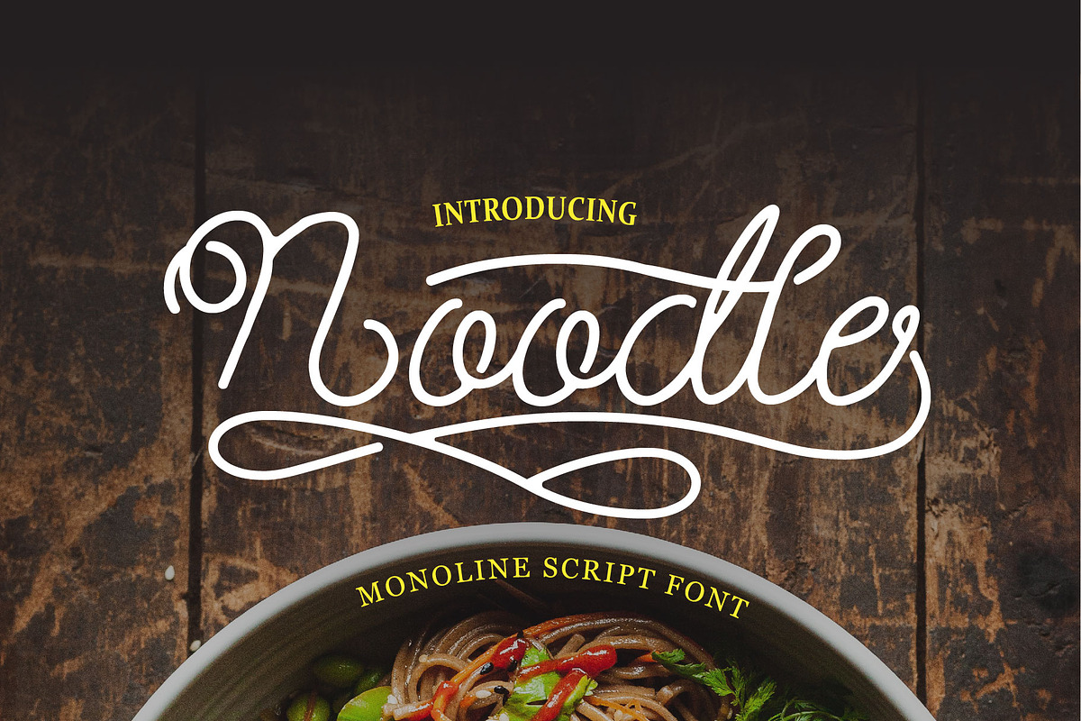 Noodle monoline script font, a Script Font by WAP (Photo 1 of 7)