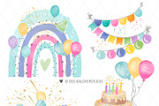 Birthday Party Rainbows design, an Illustration by designloverstudio (Thumbnail 3 of 3)