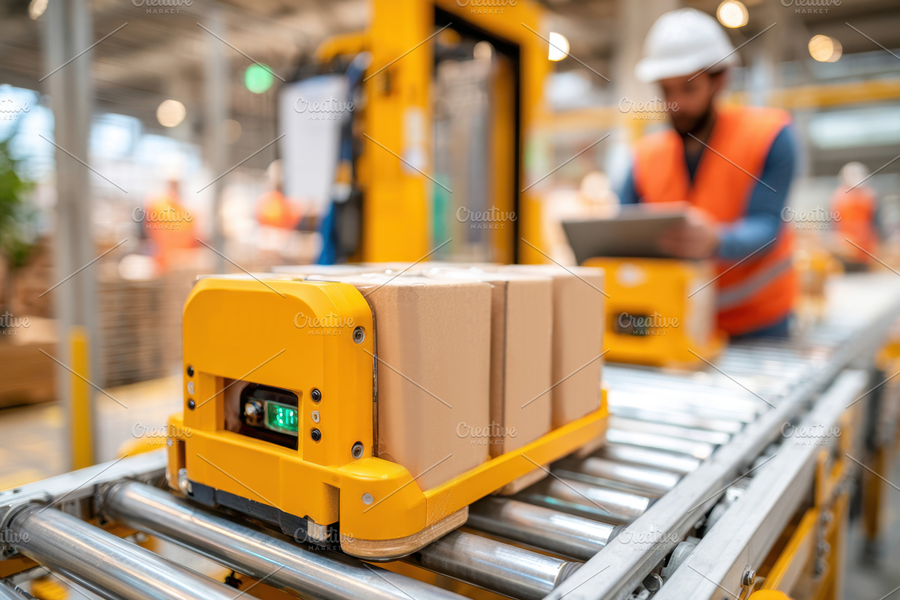 Automated Conveyor System in Warehouse, an Industrial Photo by AlyaAnd