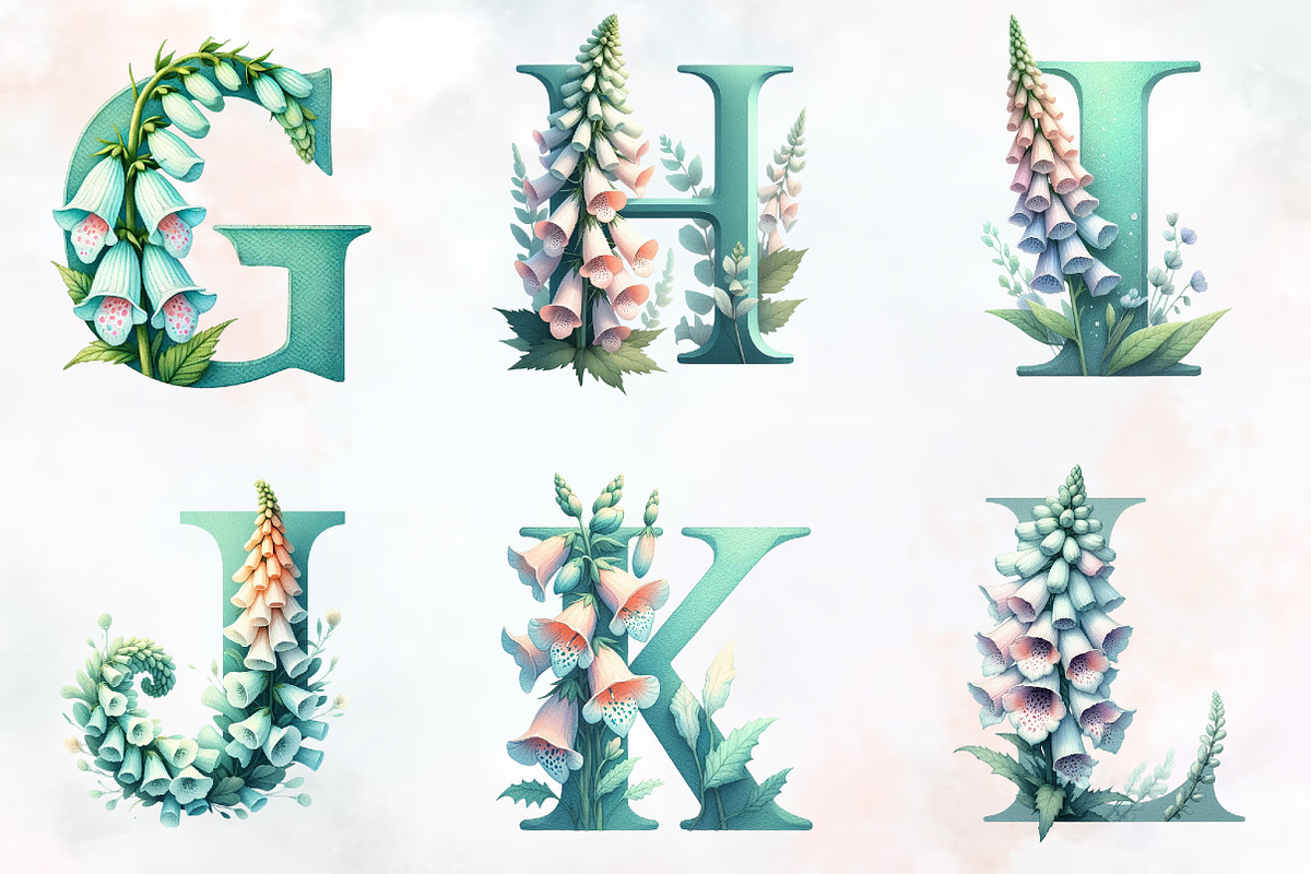 Foxglove spring Alphabet Png, an Illustration by RobertsArt (Photo 4 of 7)