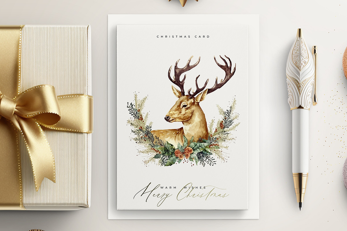 Christmas Card  Mockup, a Print Template by optimism (Photo 2 of 3)