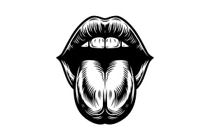 Mouth with the tongue sticking out, a Person Illustration by Pixes
