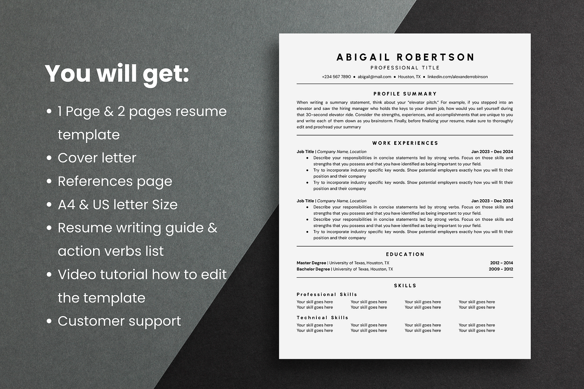 ATS Resume Template Google Docs, a Resume Template by bonadigitals (Photo 5 of 5)
