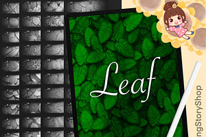 120 Procreate Leaf Textures Brushes, a Brush Add-On by DrawingStoryShop