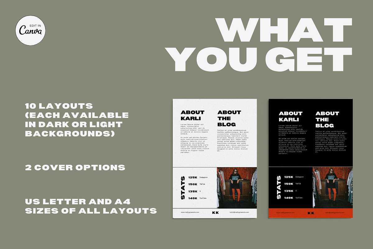 Fashion Blogger Media Kit 12 Layouts, a Marketing Template by Dandy Studio (Photo 3 of 7)