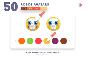 50 Robot Avatar Icons