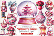 Pink Chinoiseries Christmas Clipart, an Illustration by RobertsArt (Thumbnail 1 of 7)
