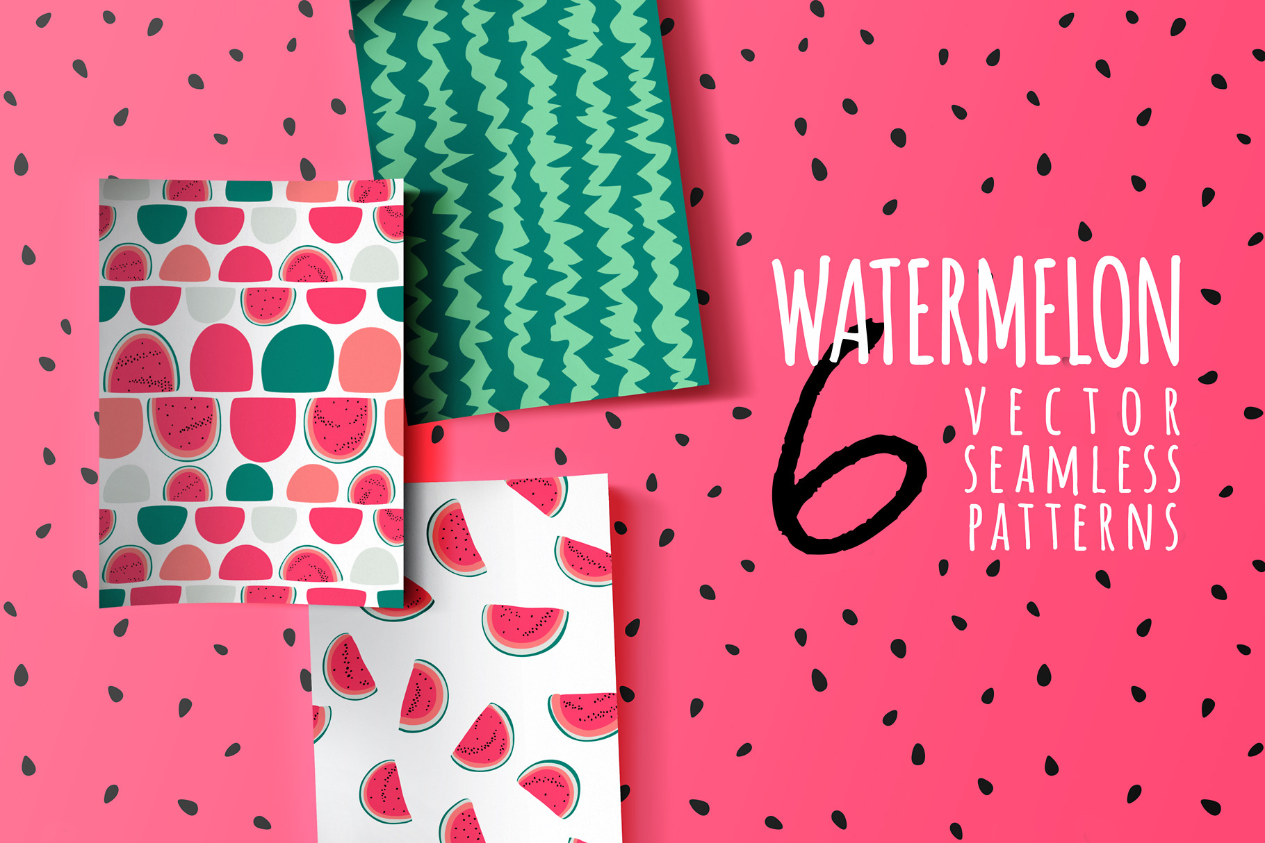 Watermelon vector seamless patterns, a Pattern Graphic by pineart ...