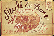 Vintage Skull and Bone Vector pack, an Illustration by Itsmesimon (Thumbnail 1 of 11)