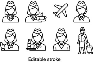 Vector illustration of airline staff, a Transportation Illustration by ZinetroN