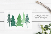 Evergreen Trees Clip Art, an Object Graphic by Chelsea Bromley (Thumbnail 6 of 6)