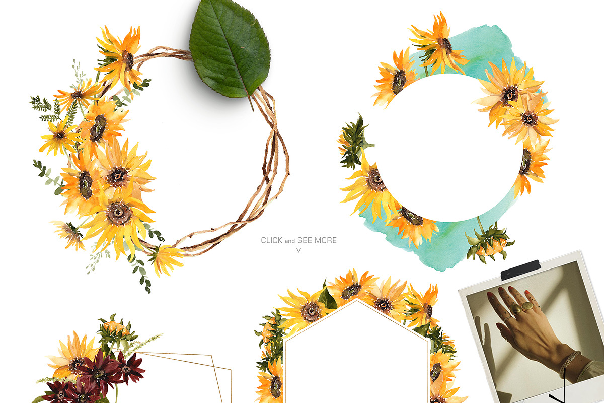 Watercolor flower -Vincent Sunflower, an Illustration by Beigetime (Photo 5 of 13)