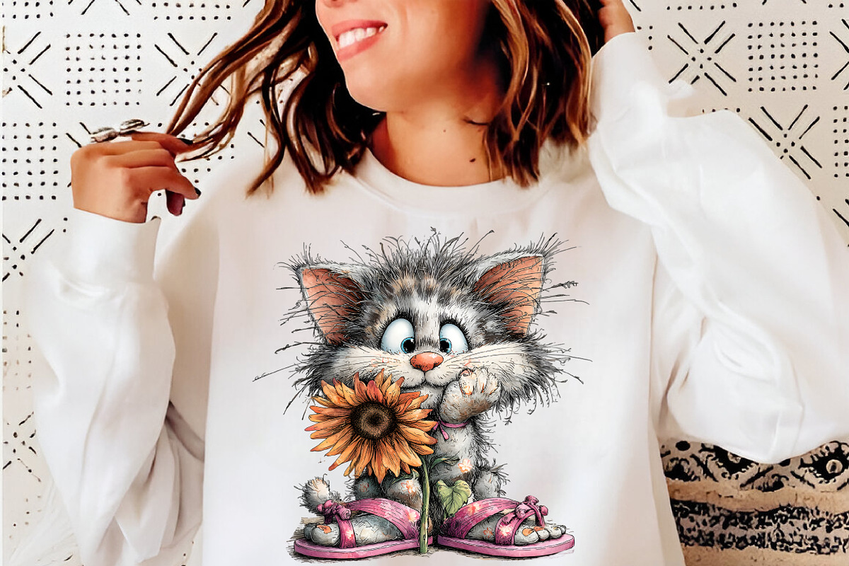 Watercolor summer cats clipart, an Illustration by SinaCreation (Photo 3 of 9)