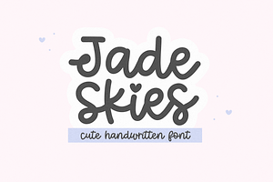 Jade Skies | Cute Script Font, a Script Font by KA Designs